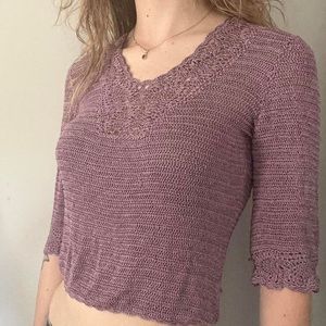 LILAC 90S CROCHET CROP TOP
